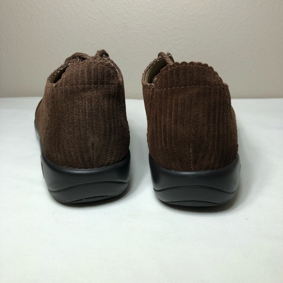 Alegria Pyper Capt Suede & Vertical Corduroy Rib Brown Platform Shoes 38 = 8-8.5 - Picture 6 of 16